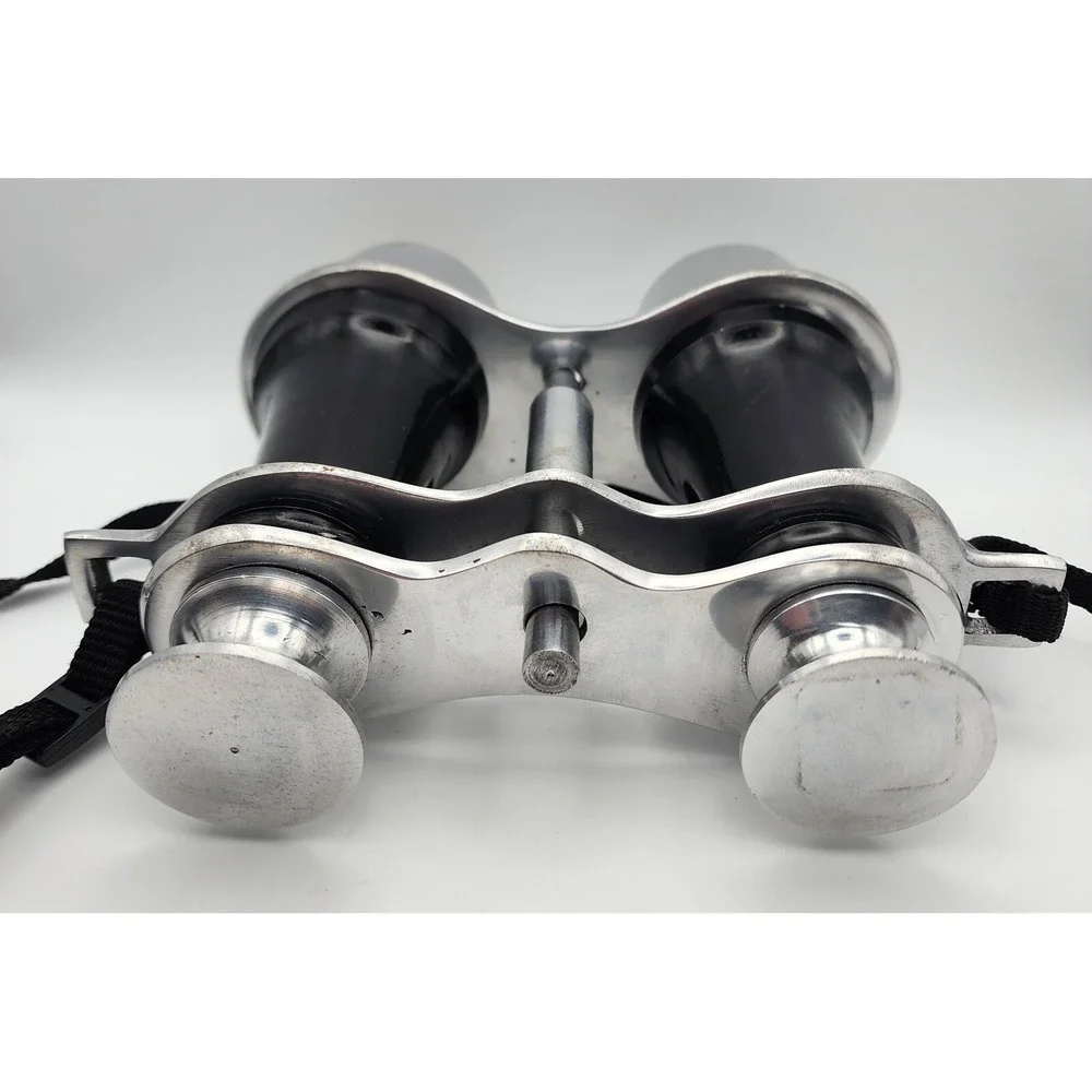 Vintage faux binoculars‎ home decor, black/ aluminum art Handcrafted in India